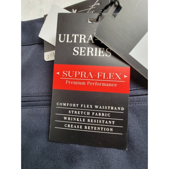 King Street Mens Navy Tailored Dress Pants 38W x 30L Ultra Series Supra-Flex New - Picture 4 of 10